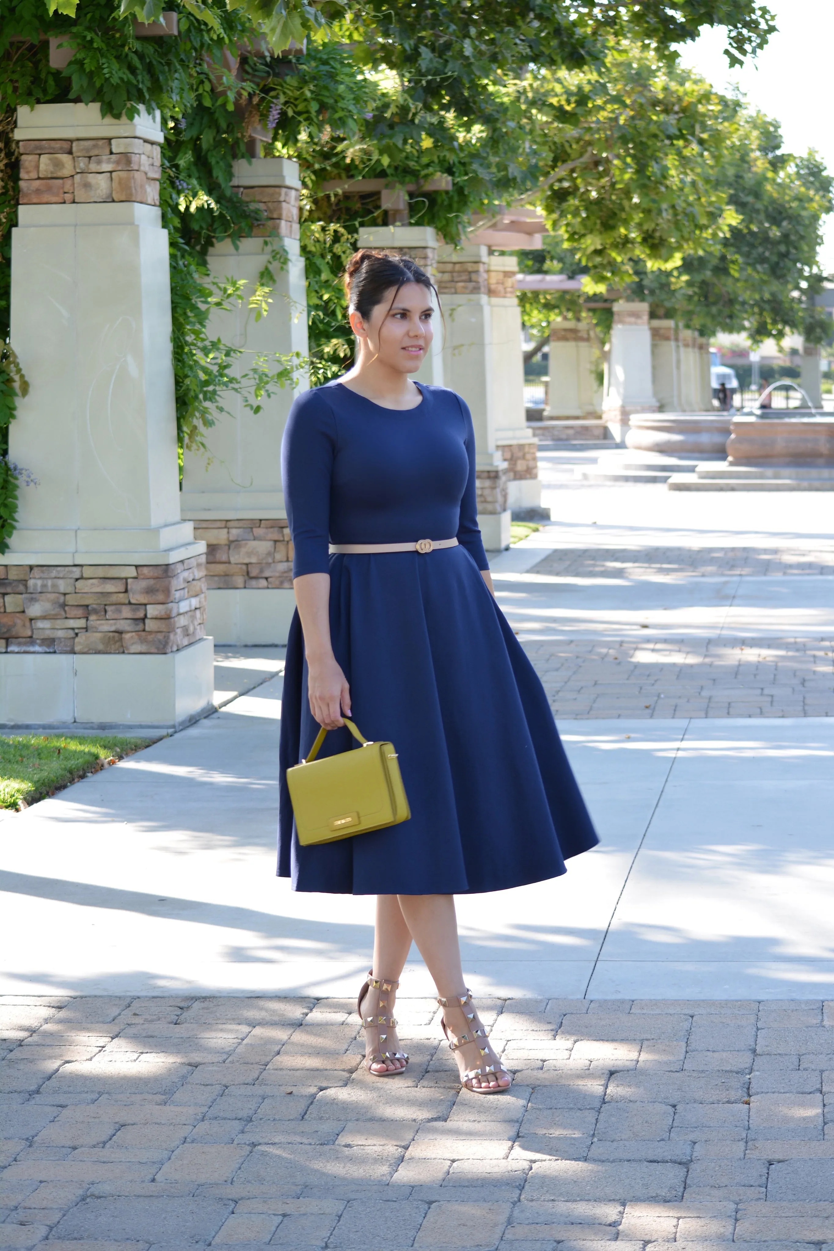 Merida Navy Midi Dress