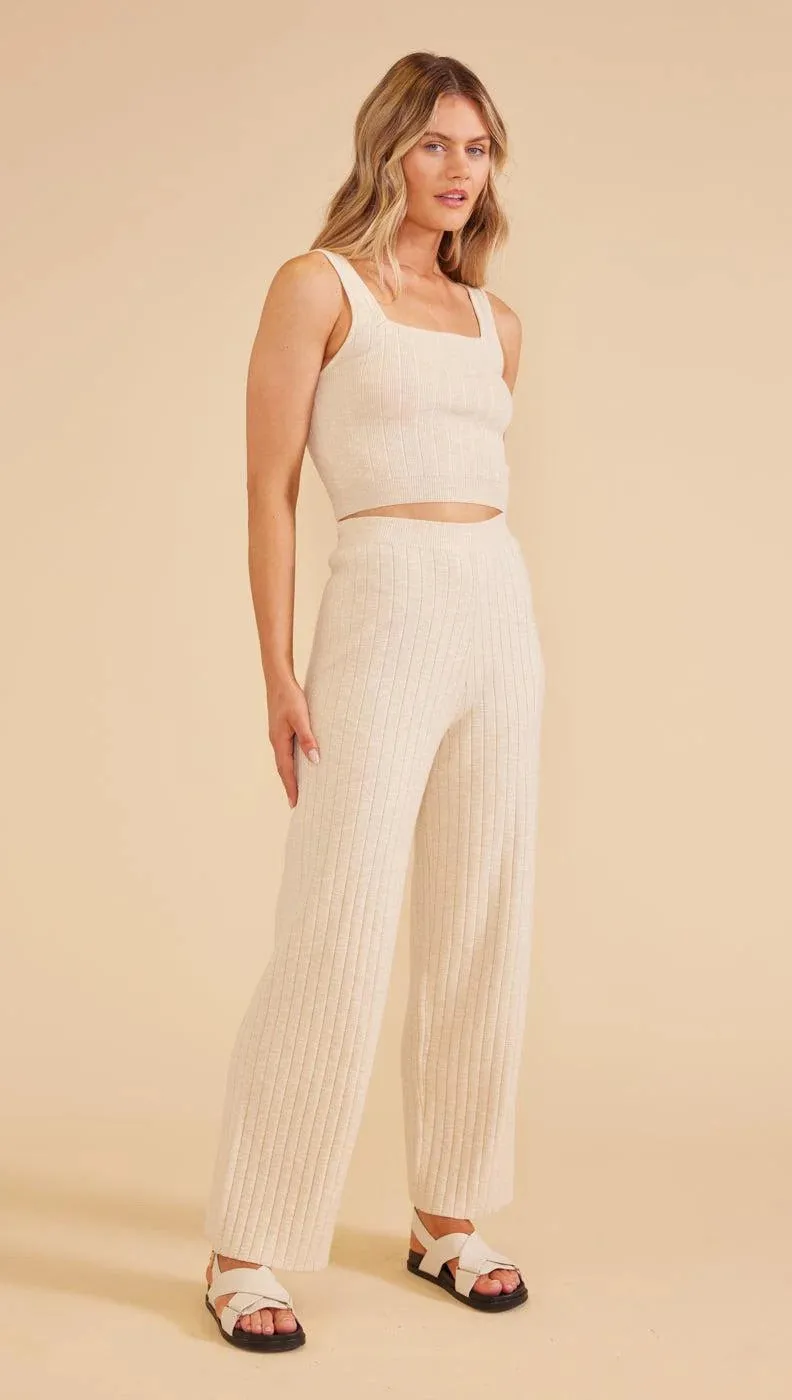 Mink Pink Paige Knit Pants - Oatmeal