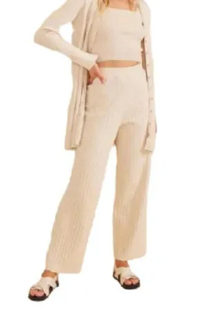 Mink Pink Paige Knit Pants - Oatmeal