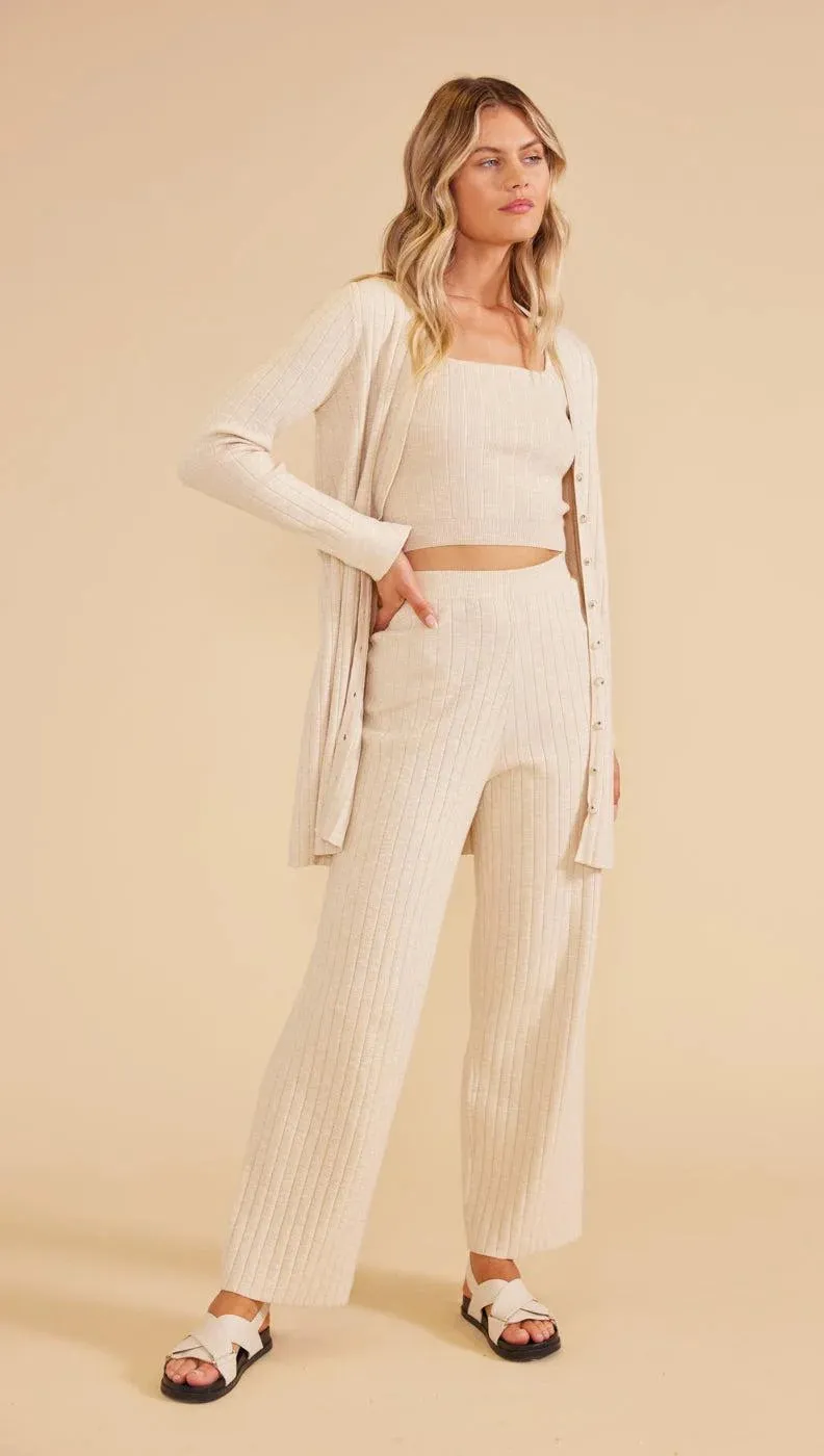 Mink Pink Paige Knit Pants - Oatmeal