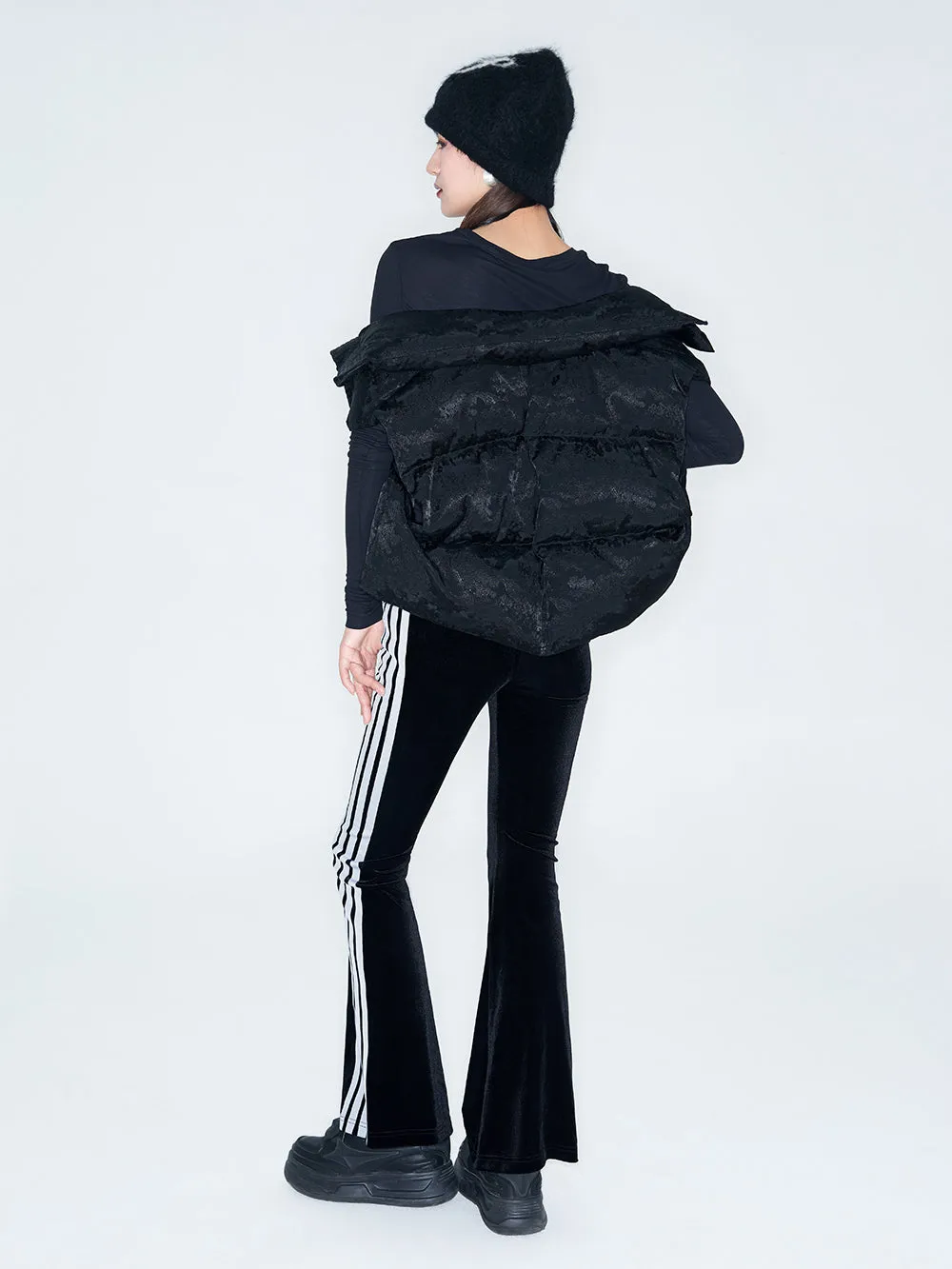 MUKZIN Linglong "Disco" Vintage Velvet Sporty Flared Pants