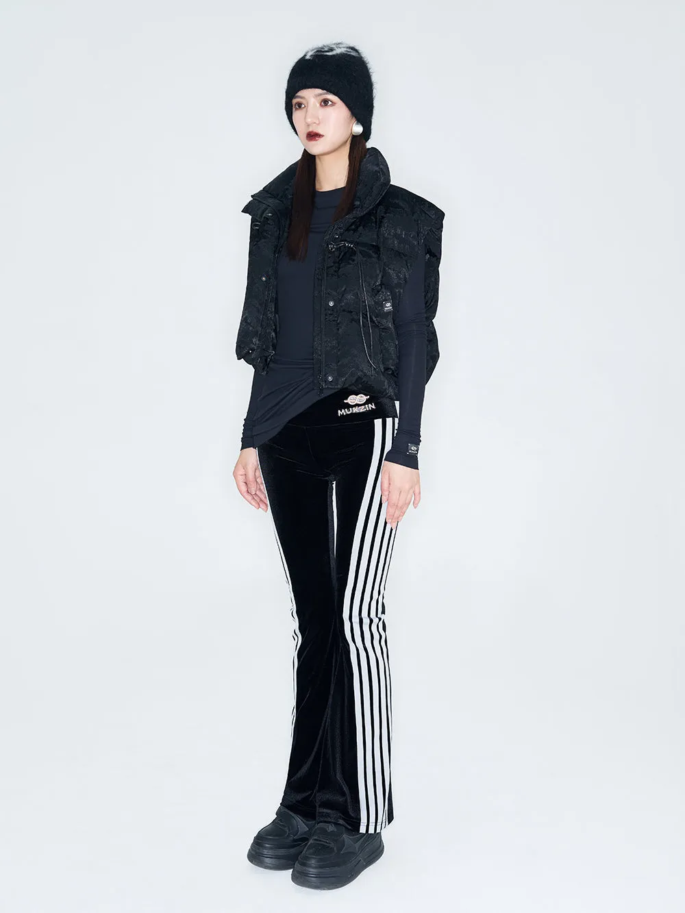 MUKZIN Linglong "Disco" Vintage Velvet Sporty Flared Pants