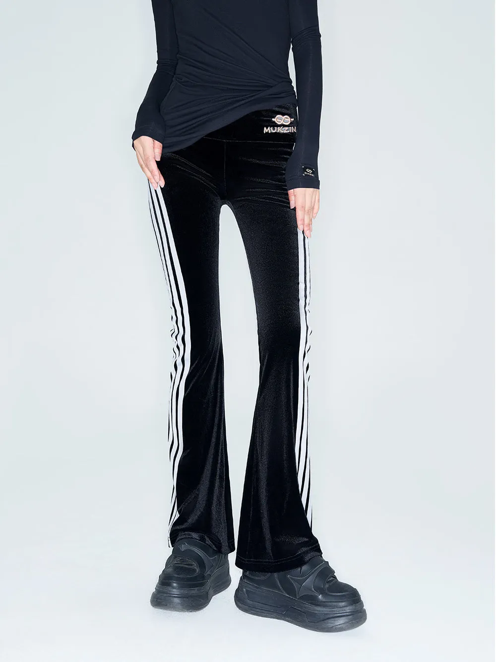 MUKZIN Linglong "Disco" Vintage Velvet Sporty Flared Pants