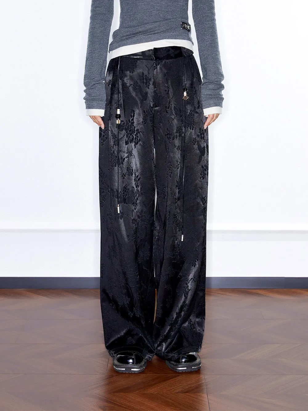 MUKZIN Linglong“Stardust”Slightly Straight Casual Wide-leg Pants