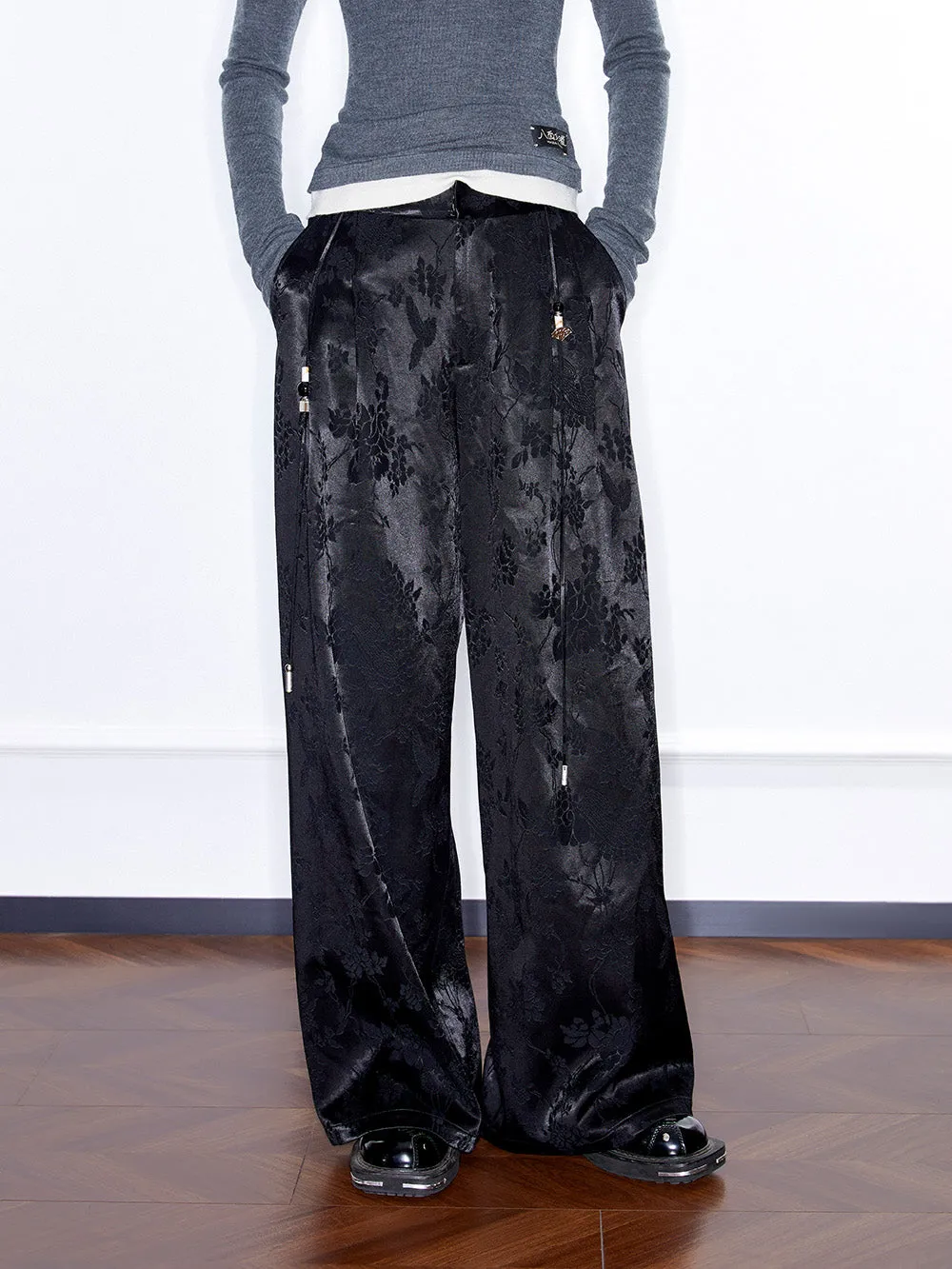 MUKZIN Linglong“Stardust”Slightly Straight Casual Wide-leg Pants