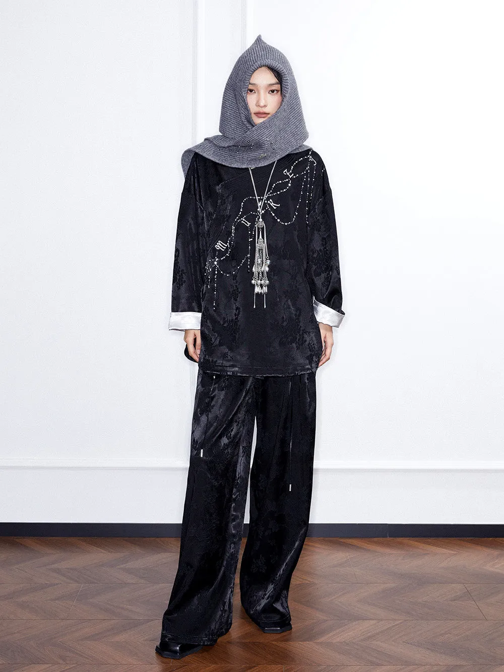 MUKZIN Linglong“Stardust”Slightly Straight Casual Wide-leg Pants