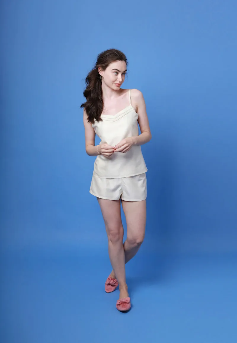 Mulberry Silk Camisole & Shorts Set - Ivory (Natural)