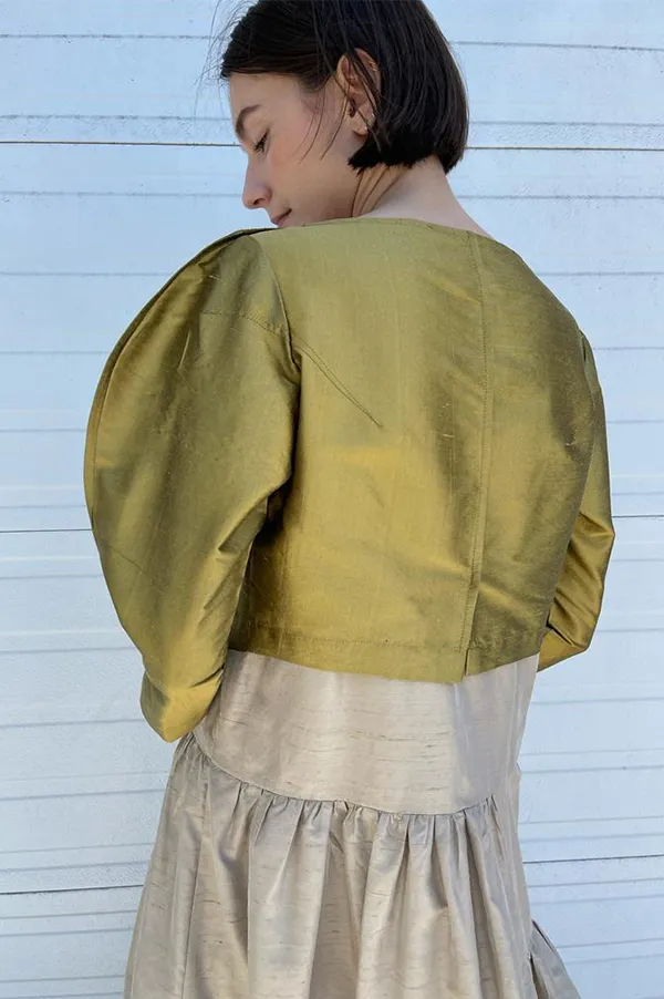 Palace Blouse in Iridescent Khaki