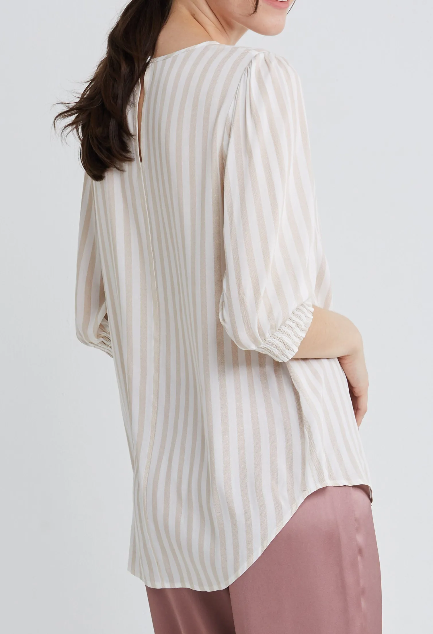 Puffed Shoulder Blouse