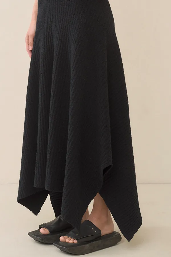 Rib Panel Skirt in Black (Sold Out)