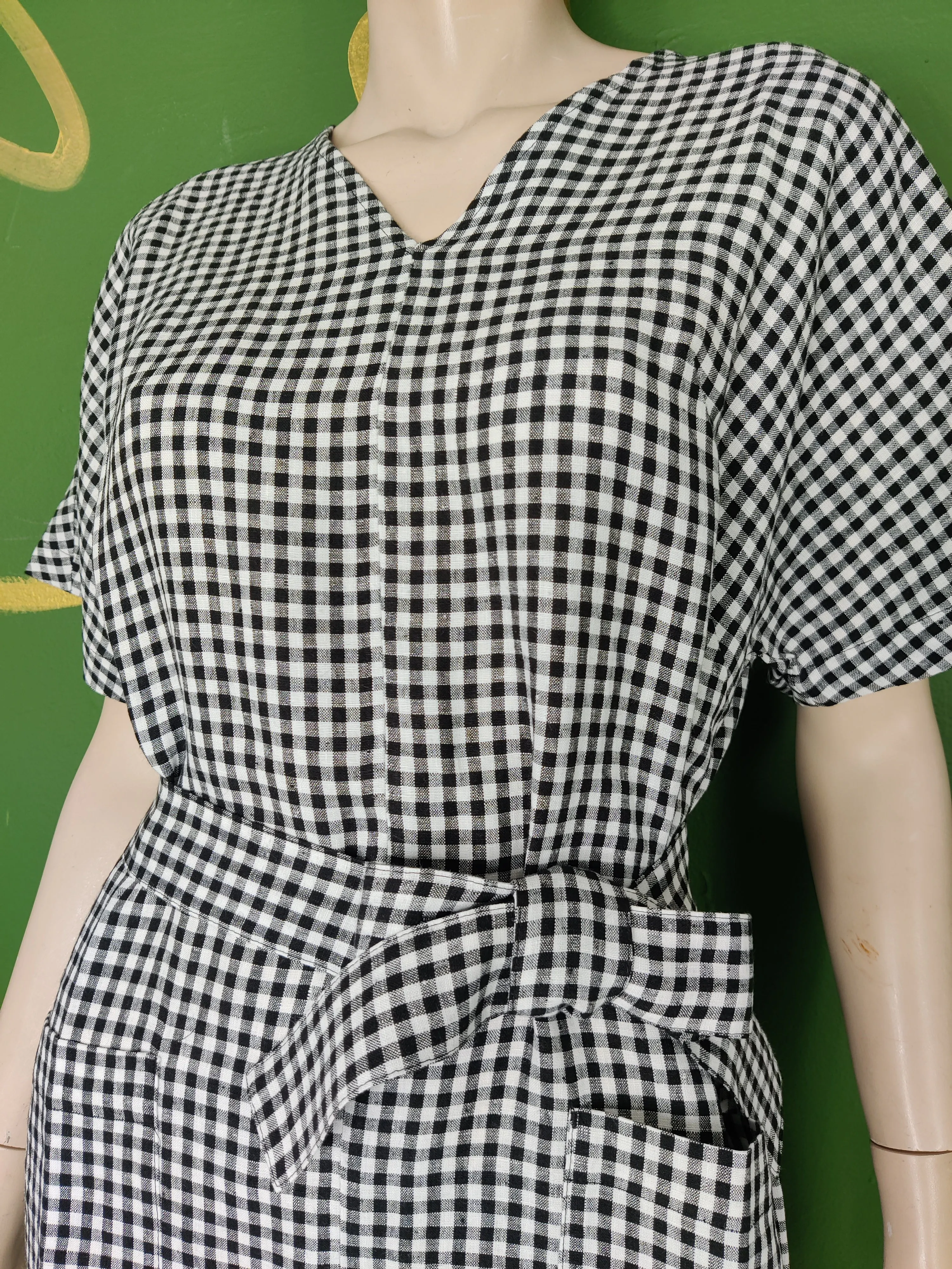 Shanea Black/White Gingham Dress