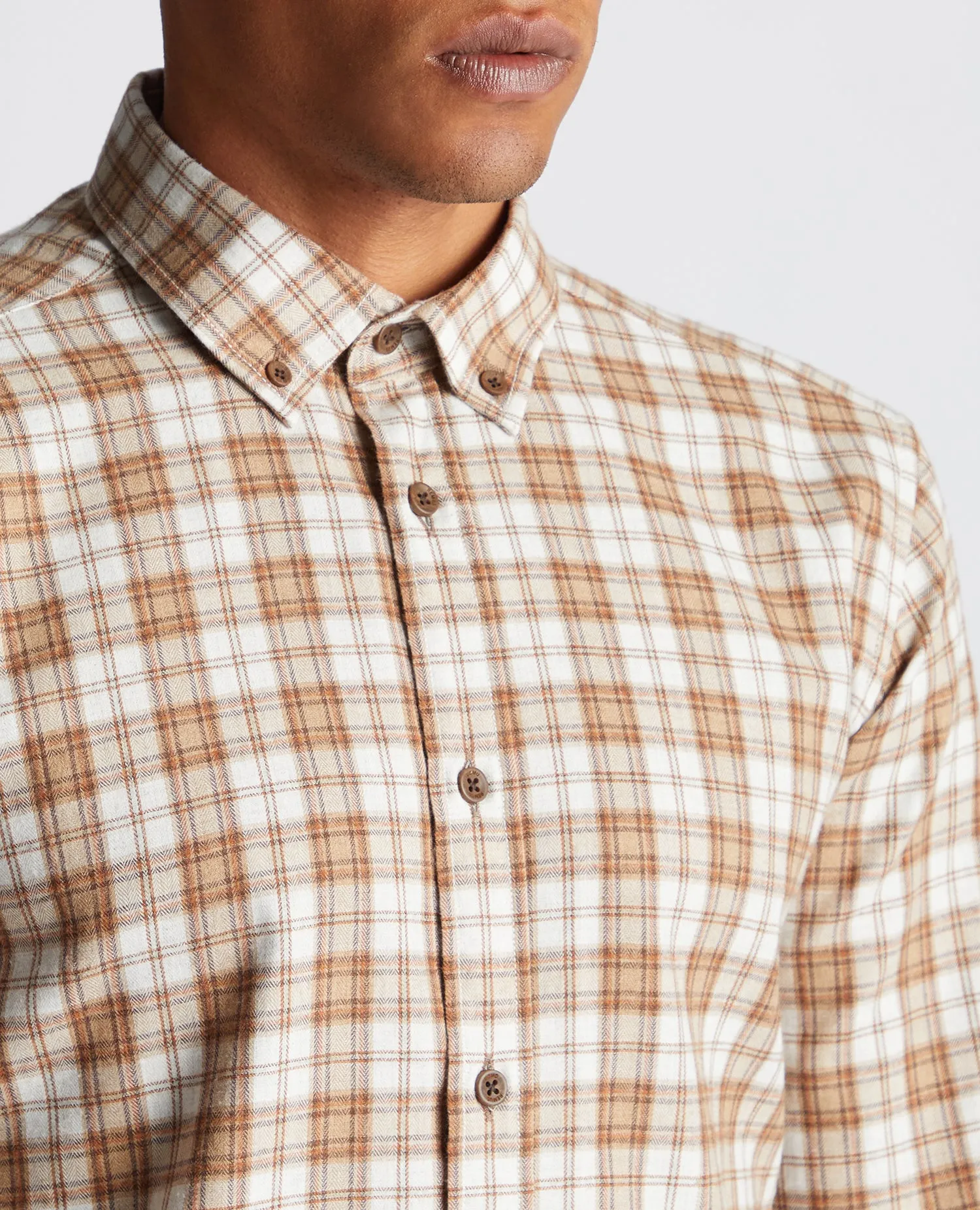 Slim Fit Checked Cotton Blend Shirt