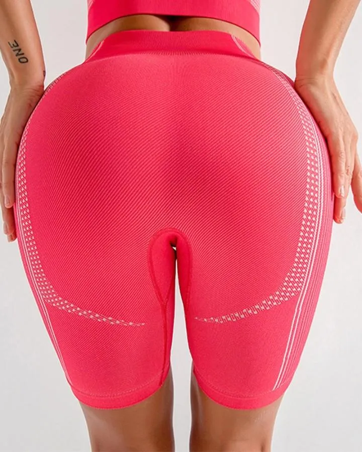 Solid Color Skinny Short Yoga Pants