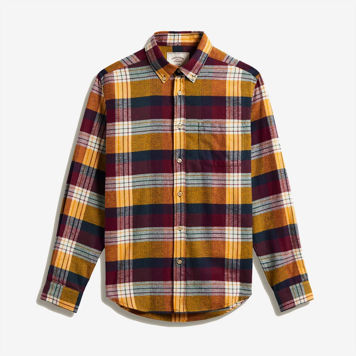 Stance Plaid Flannel Shirt - Yellow/Burgundy