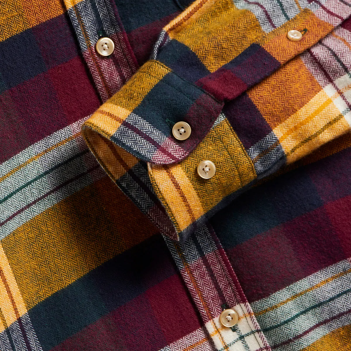 Stance Plaid Flannel Shirt - Yellow/Burgundy